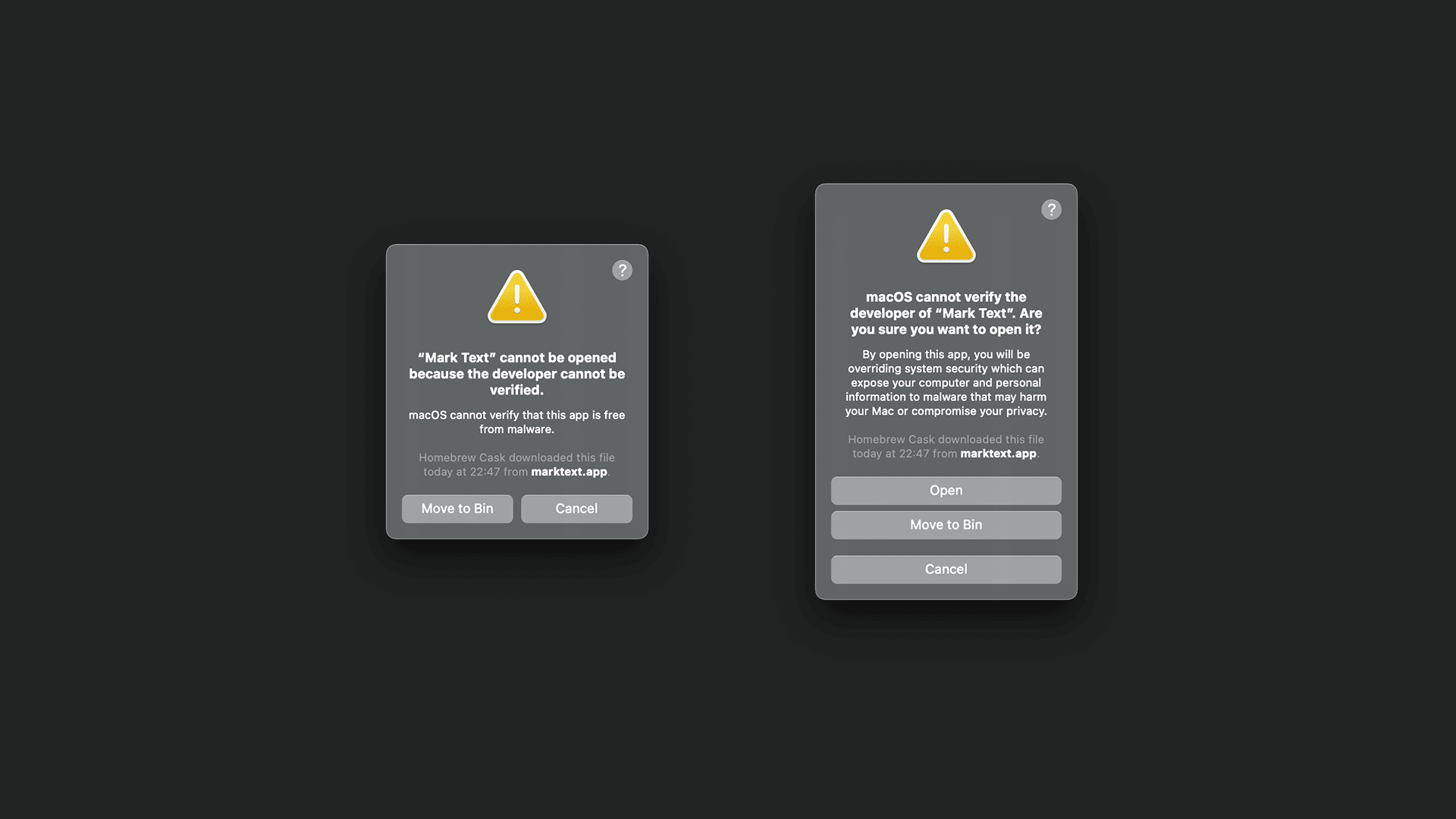 How to run an app from an unidentified (unverified) developer on macOS